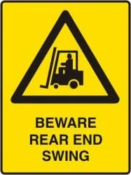 BEWARE REAR AND SWING – Part No. FS 6